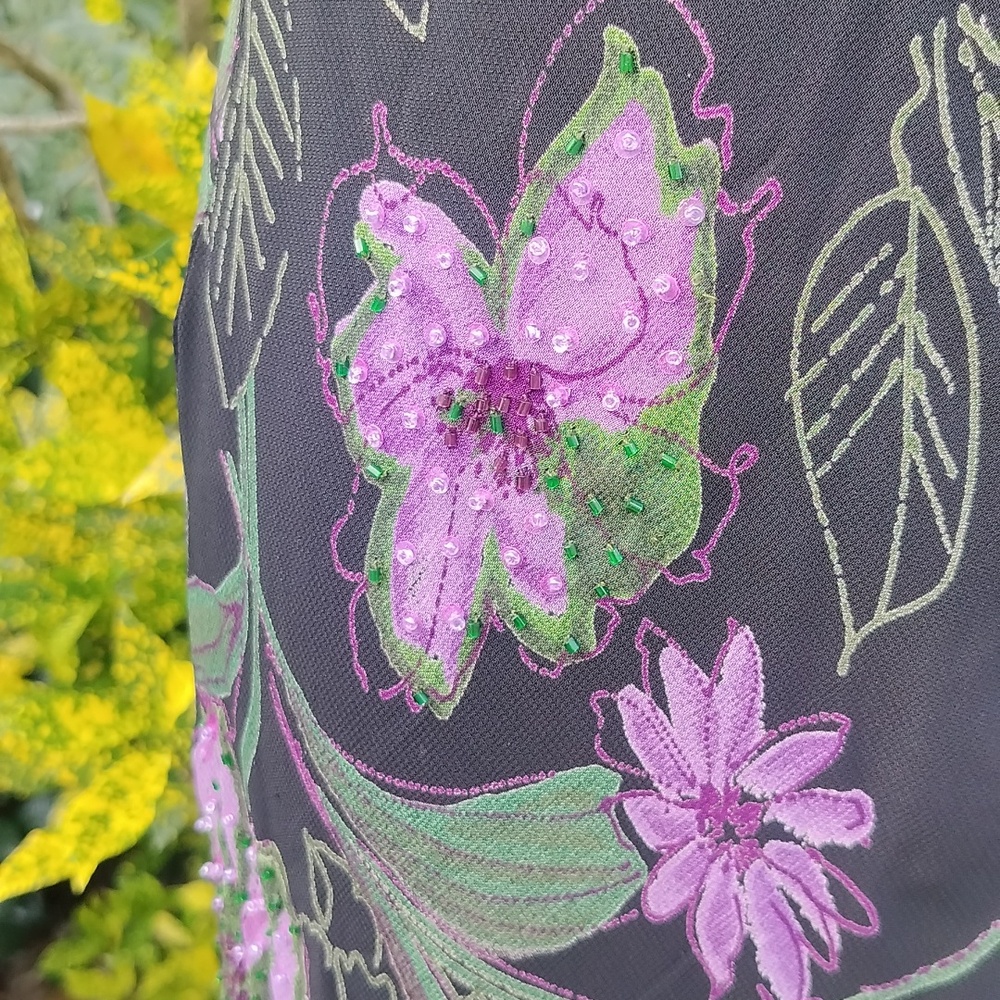 '90s Vintage Silk Maxi Tank Dress Size Small, Eva Blue Designer - Picture 7 of 11
